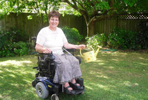 Edith in her garden